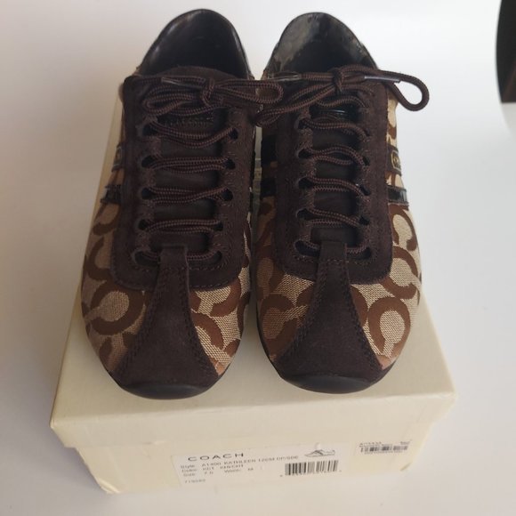 Coach Brown "Kathleen" Signature Sneakers - Picture 3 of 12